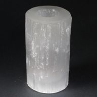 Cylinder Ljuslykta av Selenit - 15 cm