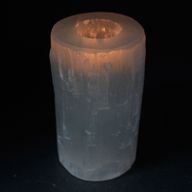Cylinder Ljuslykta av Selenit - 15 cm