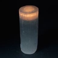 Cylinder Ljuslykta av Selenit - 20 cm
