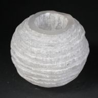 Snöboll Ljuslykta av Selenit - 8 cm