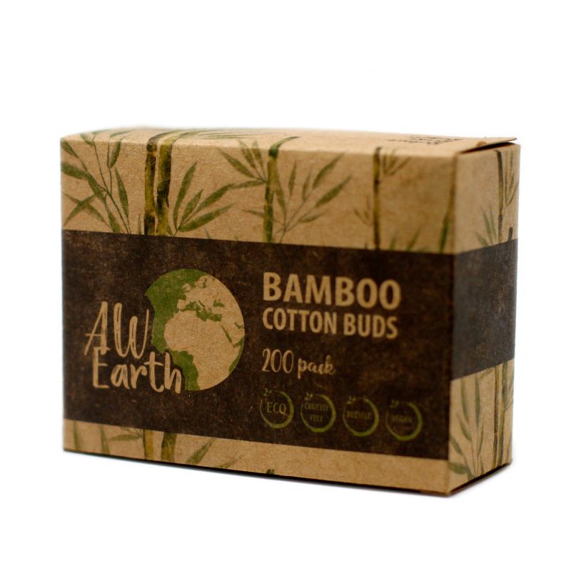 Ask med 200 Bomullspinnar av Bambu