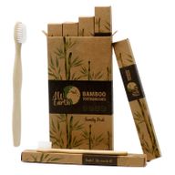 Tandborste av Bambu - Vit - Familjepaket - Medium