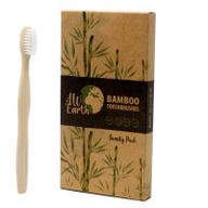 Tandborste av Bambu - Vit - Familjepaket - Medium