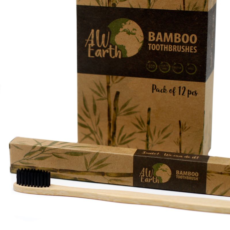 Tandborste av Bambu - Träkol Medium