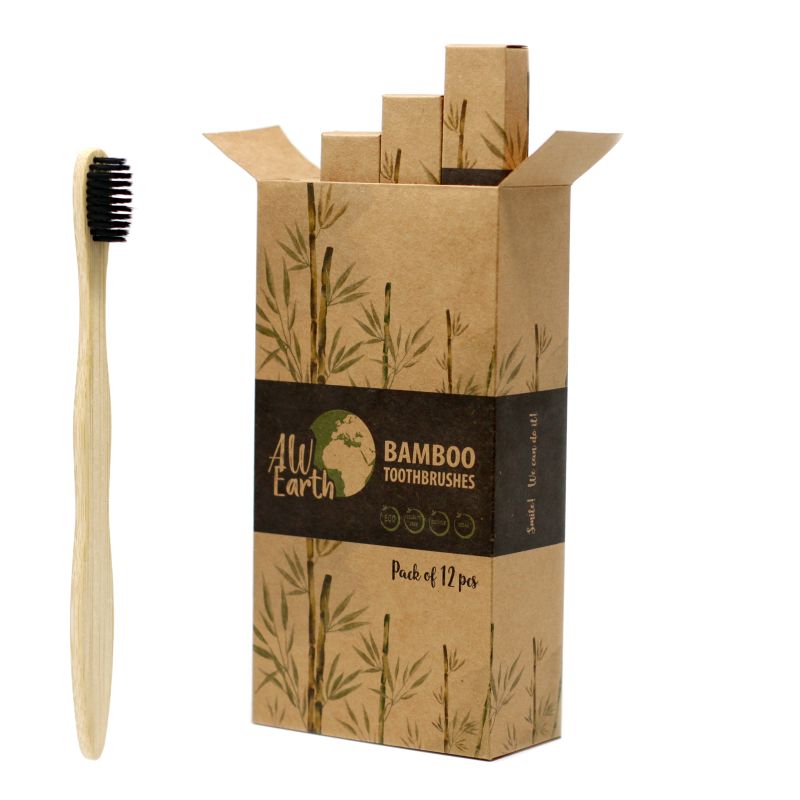 Tandborste av Bambu - Träkol Medium