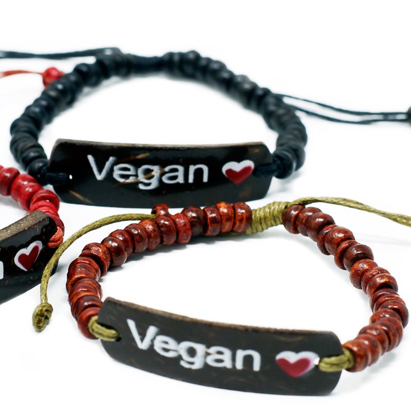 Kokosarmband med Slogan - Vegan