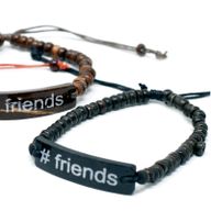 Kokosarmband med Slogan - #Friends