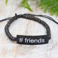 Kokosarmband med Slogan - #Friends