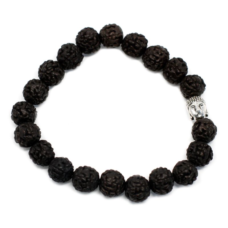 Rudraksha Buddha Mala Armband - Mörk