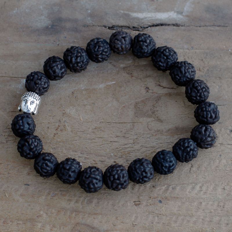 Rudraksha Buddha Mala Armband - Mörk