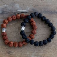 Rudraksha Buddha Mala Armband - Mörk