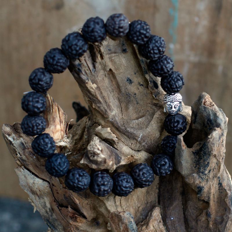 Rudraksha Buddha Mala Armband - Mörk