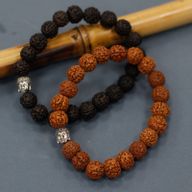 Rudraksha Buddha Mala Armband - Mörk