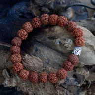 Rudraksha Buddha Mala Armband - Brun