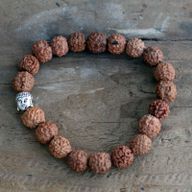 Rudraksha Buddha Mala Armband - Brun