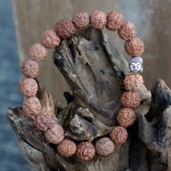 Rudraksha Buddha Mala Armband - Brun