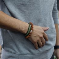 Rudraksha Buddha Mala Armband - Brun