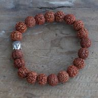 Rudraksha Buddha Mala Armband - Naturlig