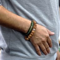 Rudraksha Buddha Mala Armband - Naturlig