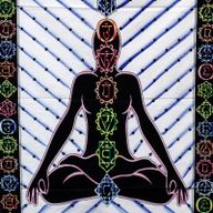 Handmålad Väggkonst i Bomull - Chakra Buddha