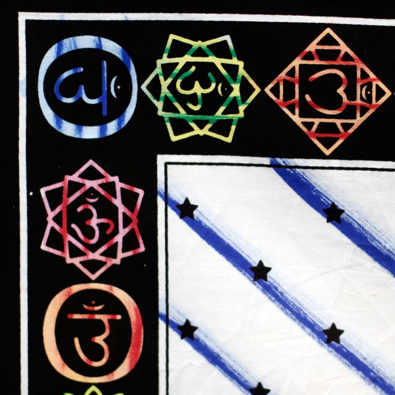 Handmålad Väggkonst i Bomull - Chakra Buddha