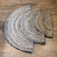 Rund Matta i Jute och Återvunnet Jeanstyg - 150cm