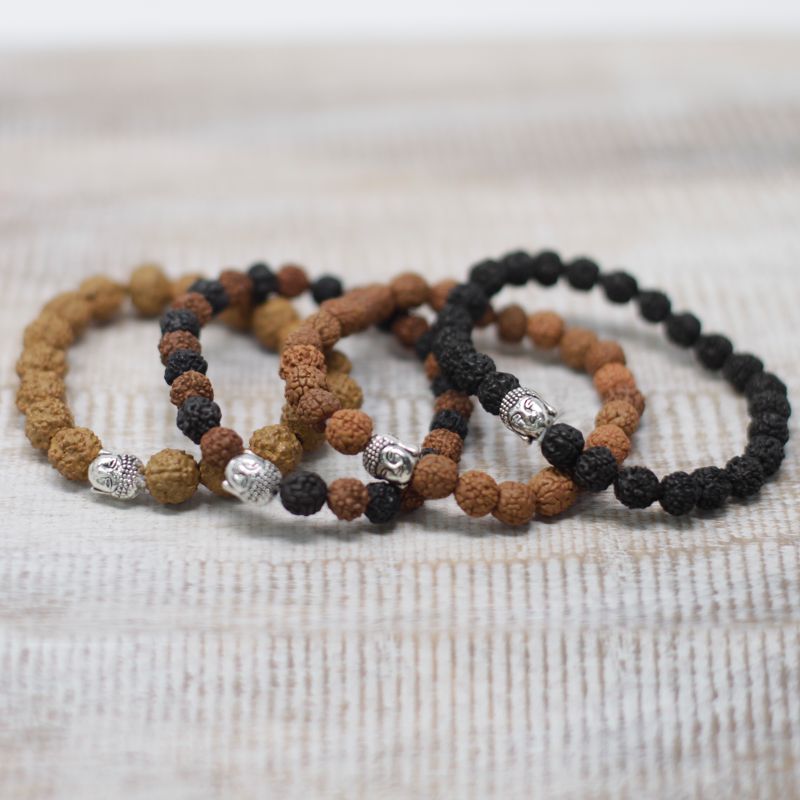 Diverse Rudraksha Buddha Armband