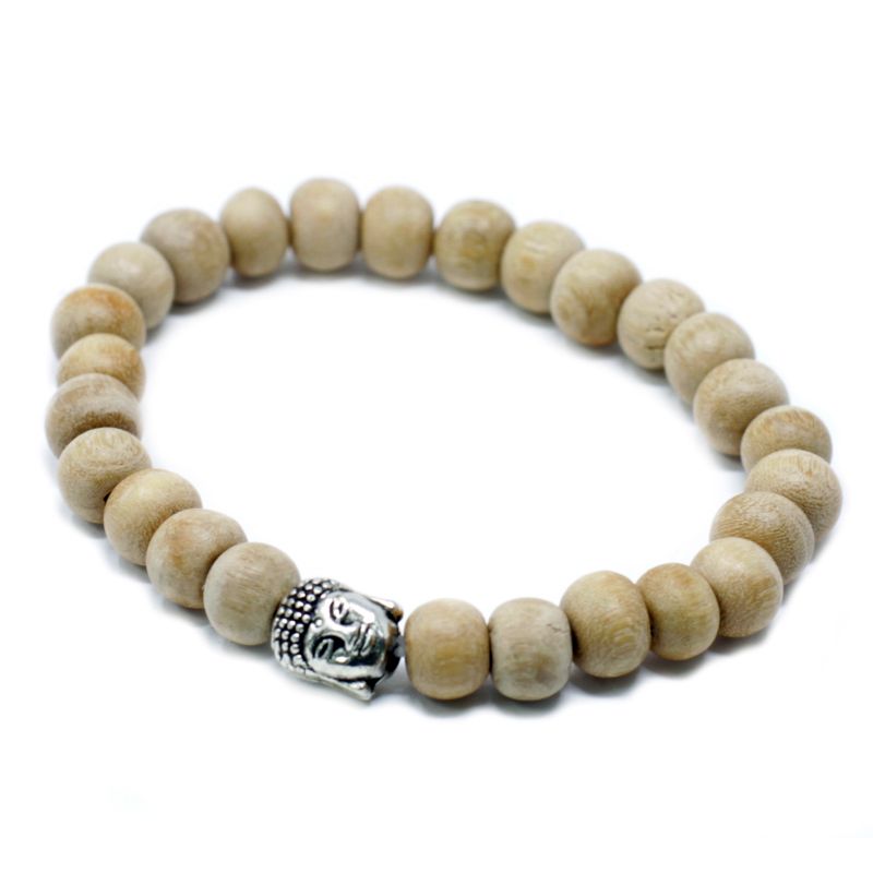 Armband med Doftande Sandelpärlor & Buddha