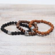 Armband med Bruna Pärlor & Buddha