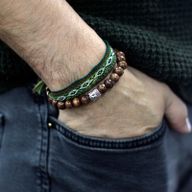 Armband med Bruna Pärlor & Buddha