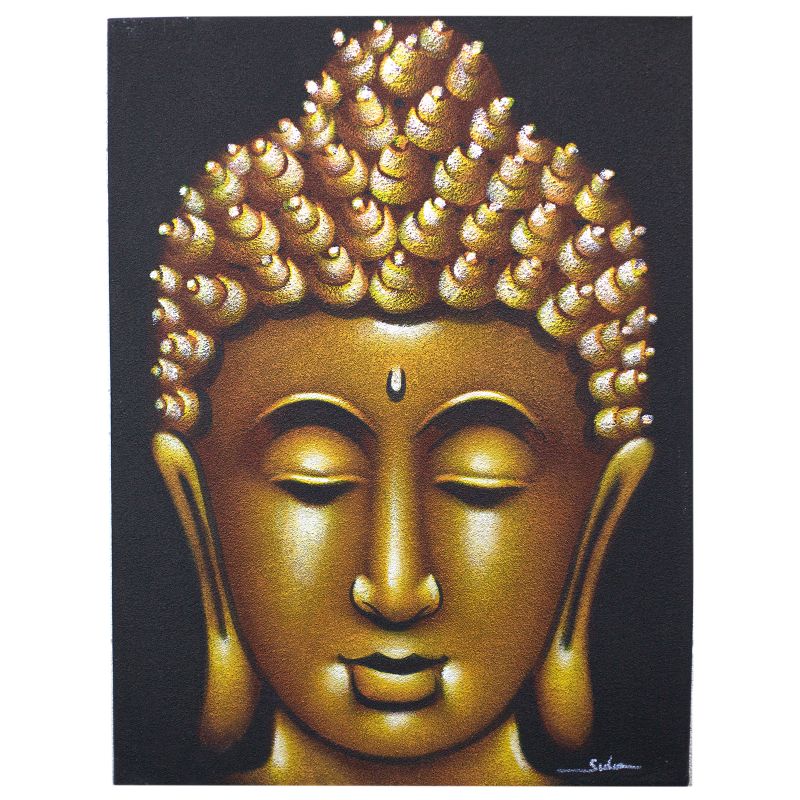 Buddhatavla - Guld med Sand-detalj