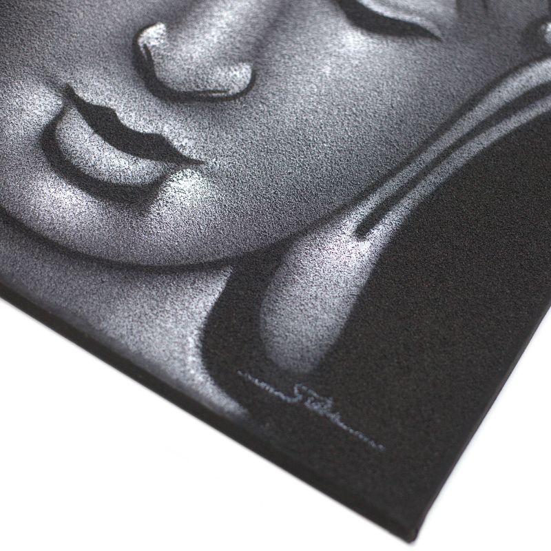 Buddhatavla - Grå med Sand-detalj