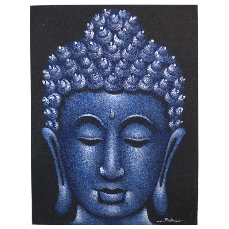 Buddhatavla - Blå med Sand-detalj