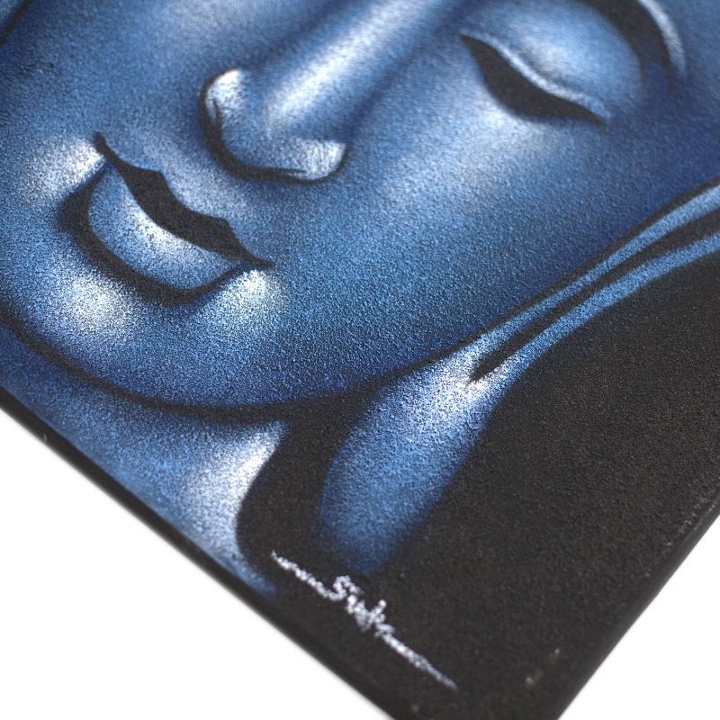 Buddhatavla - Blå med Sand-detalj