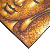 Buddhatavla - Guld med Brokad-detalj