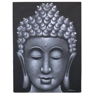 Buddhatavla - Grå med Brokad-detalj