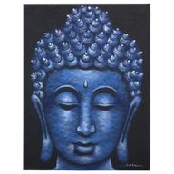Buddhatavla - Blå med Brokad-detalj