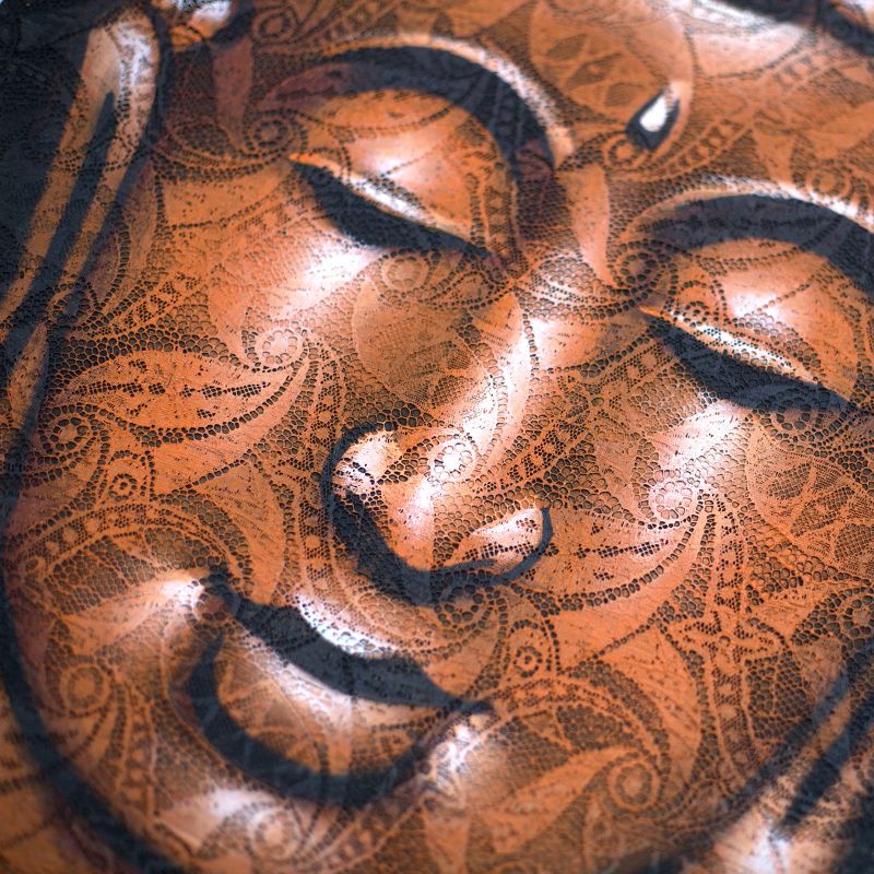 Buddhatavla - Koppar med Brokad-detalj