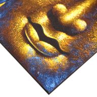 Buddhatavla - Guld Ansikte & Lotusblomma