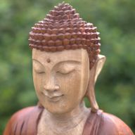 Handsnidad Buddhastaty - 30cm Välkomnande