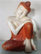 Handsnidad Buddhastaty - 30cm Tänkande