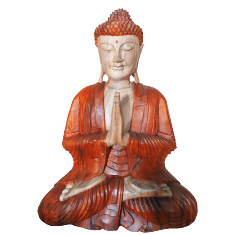 Handsnidad Buddhastaty - 30cm Välkomnande