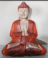 Handsnidad Buddhastaty - 40cm Bön