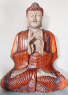 Handsnidad Buddhastaty - 60cm Två Händer