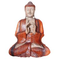 Handsnidad Buddhastaty - 60cm Två Händer