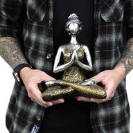 Yogadam Figur -  Silver & Guld 24cm