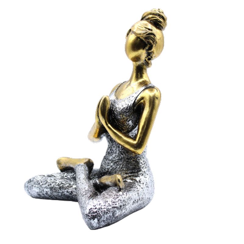 Yogadam Figur -  Brons & Silver 24cm