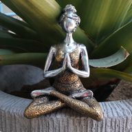 Yogadam Figur -  Silver & Guld 24cm