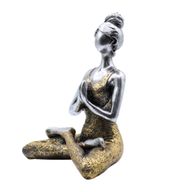 Yogadam Figur -  Silver & Guld 24cm