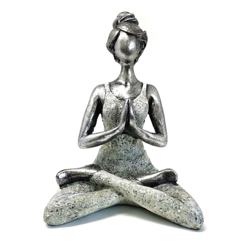 Yogadam Figur -  Silver & Vit 24cm
